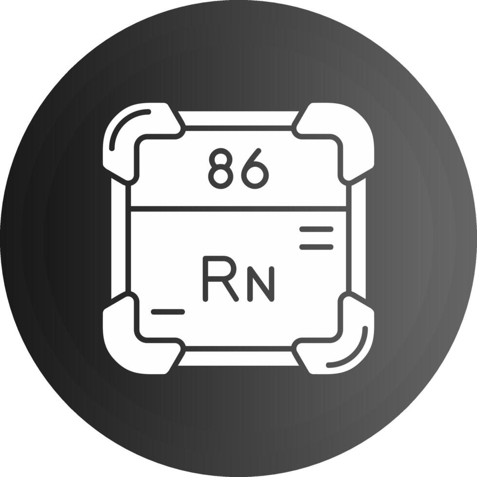 radón sólido negro icono vector
