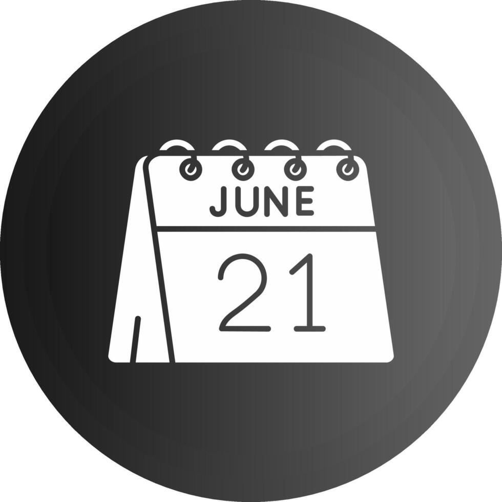 21st of June Solid black Icon vector