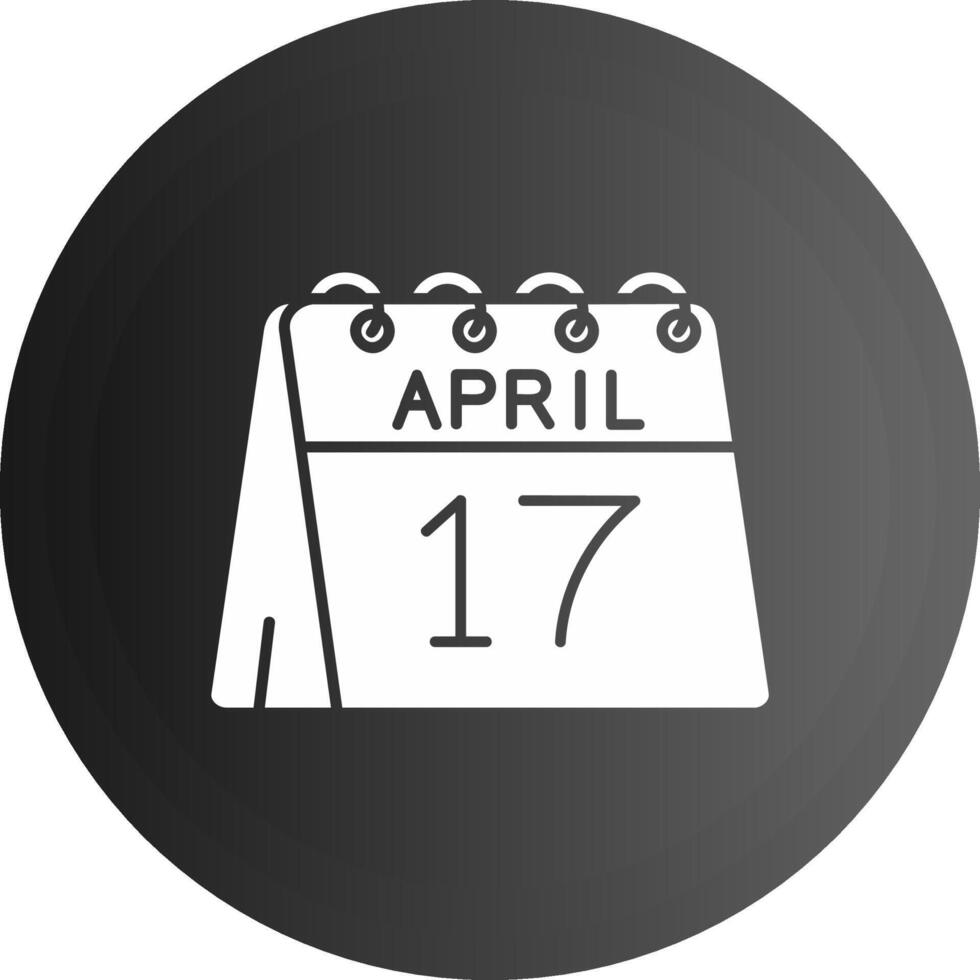 17 de abril sólido negro icono vector