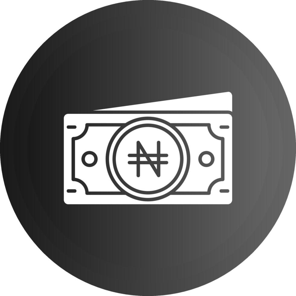 naira sólido negro icono vector