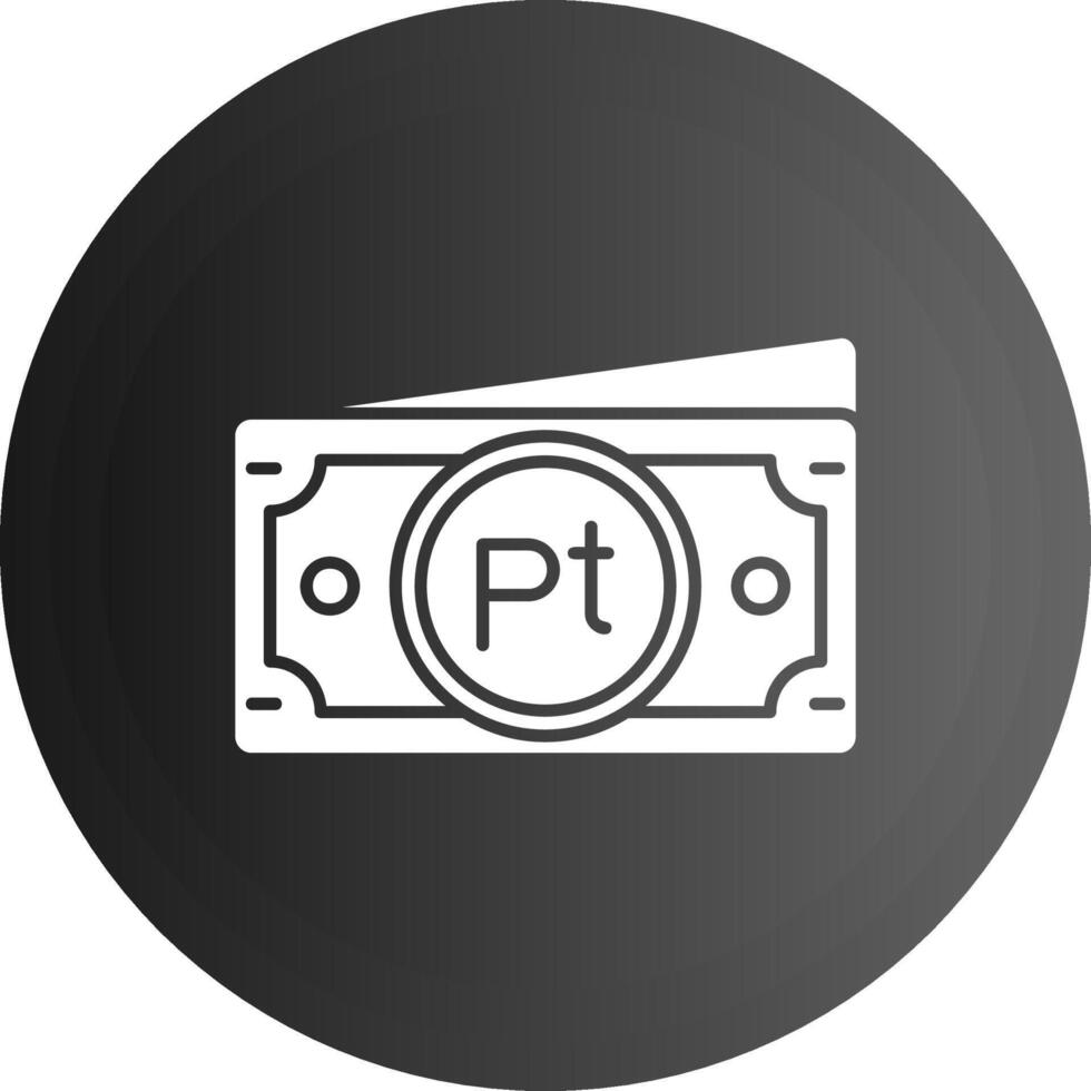 peseta sólido negro icono vector