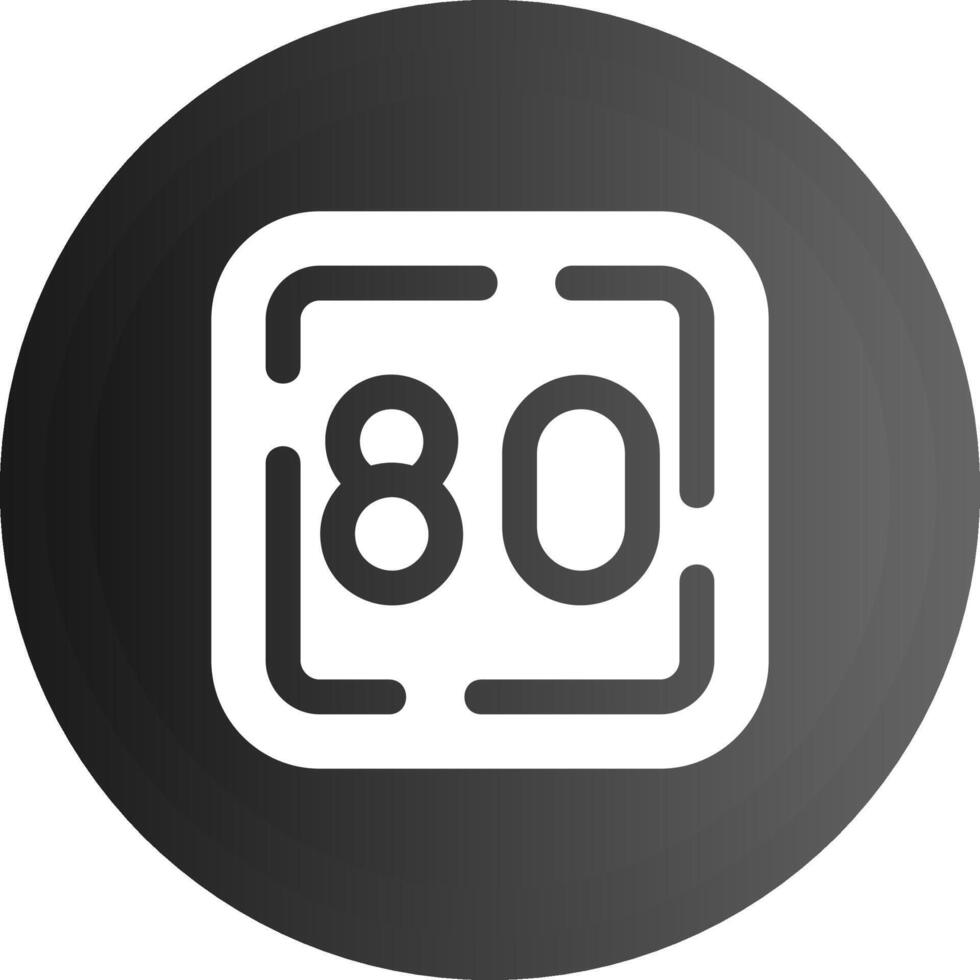 Eighty Solid black Icon vector