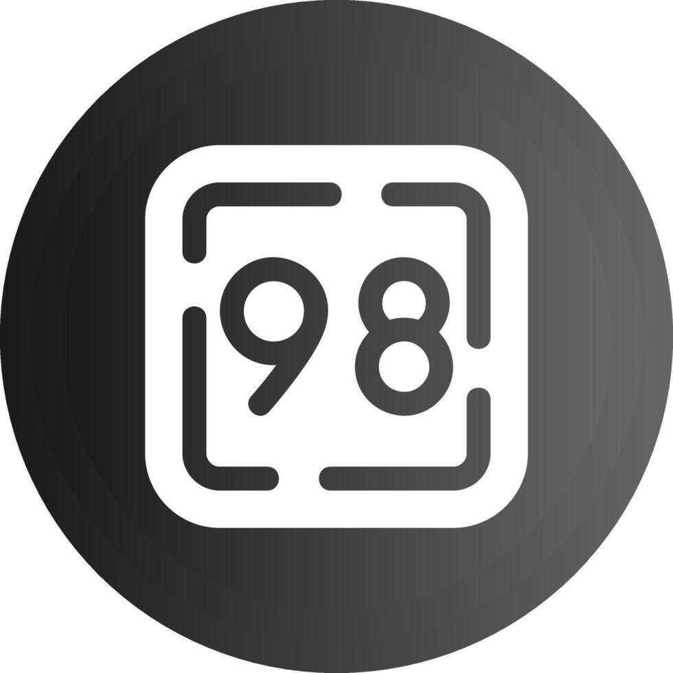 Ninety Eight Solid black Icon vector