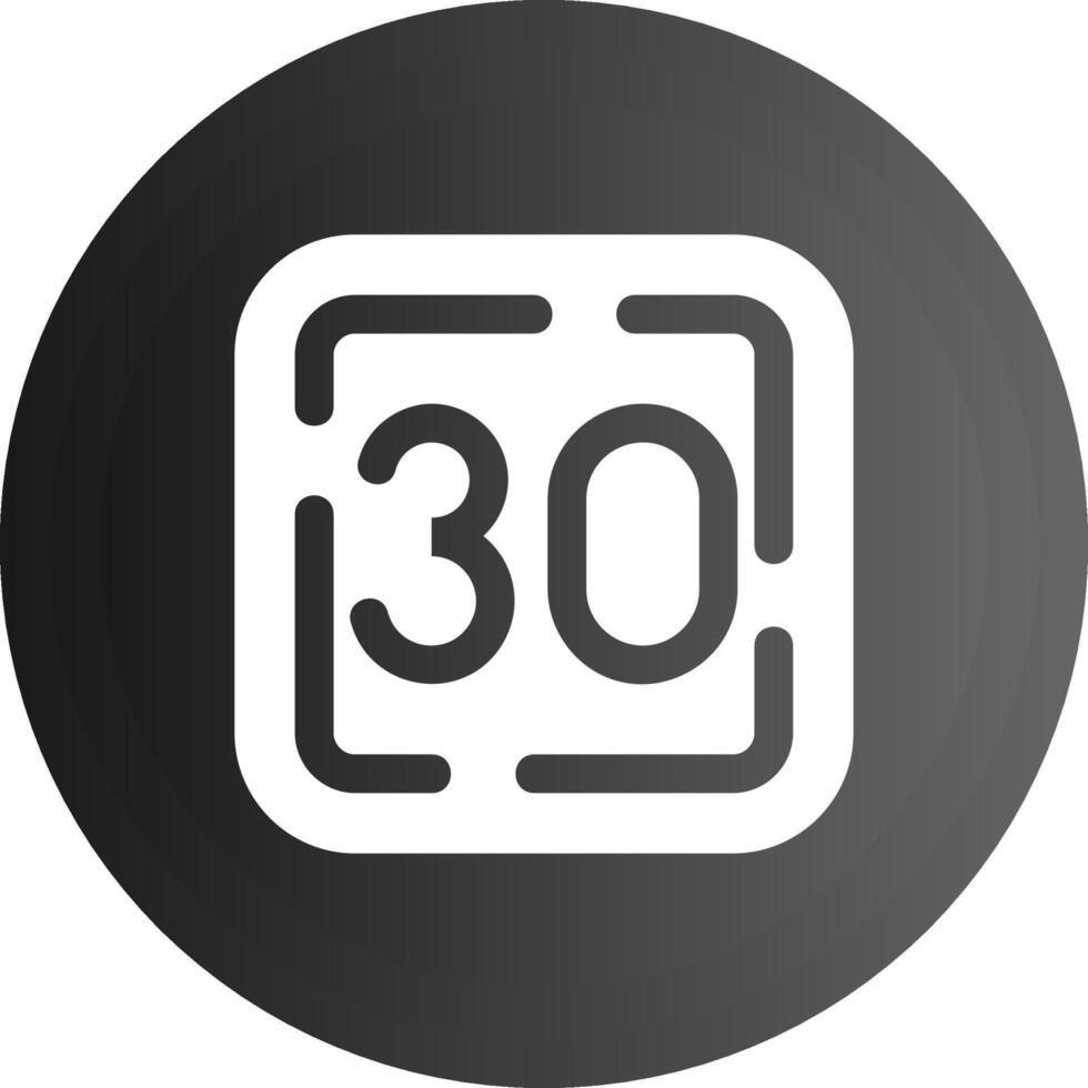 Thirty Solid black Icon vector