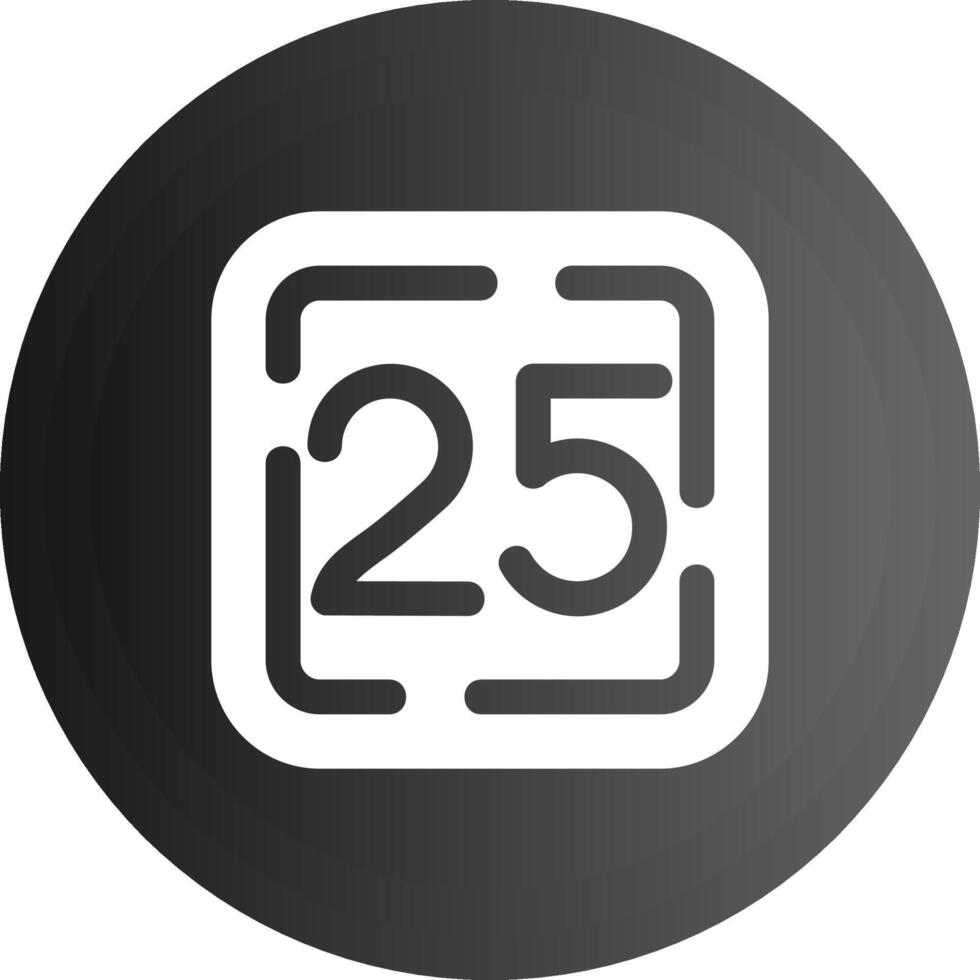 Twenty Five Solid black Icon vector