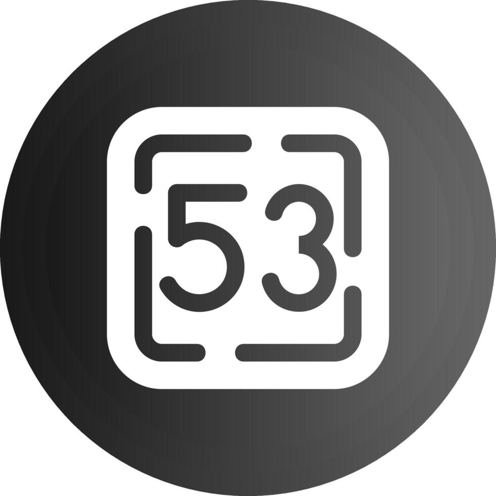 Fifty Three Solid black Icon vector