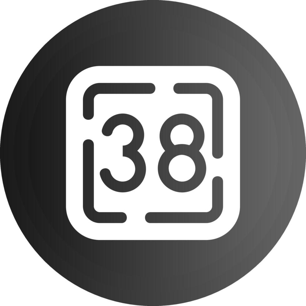 Thirty Eight Solid black Icon vector