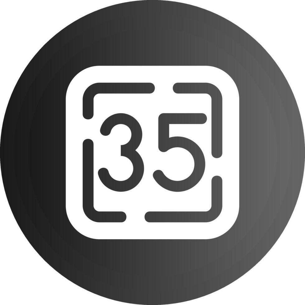 Thirty Five Solid black Icon vector