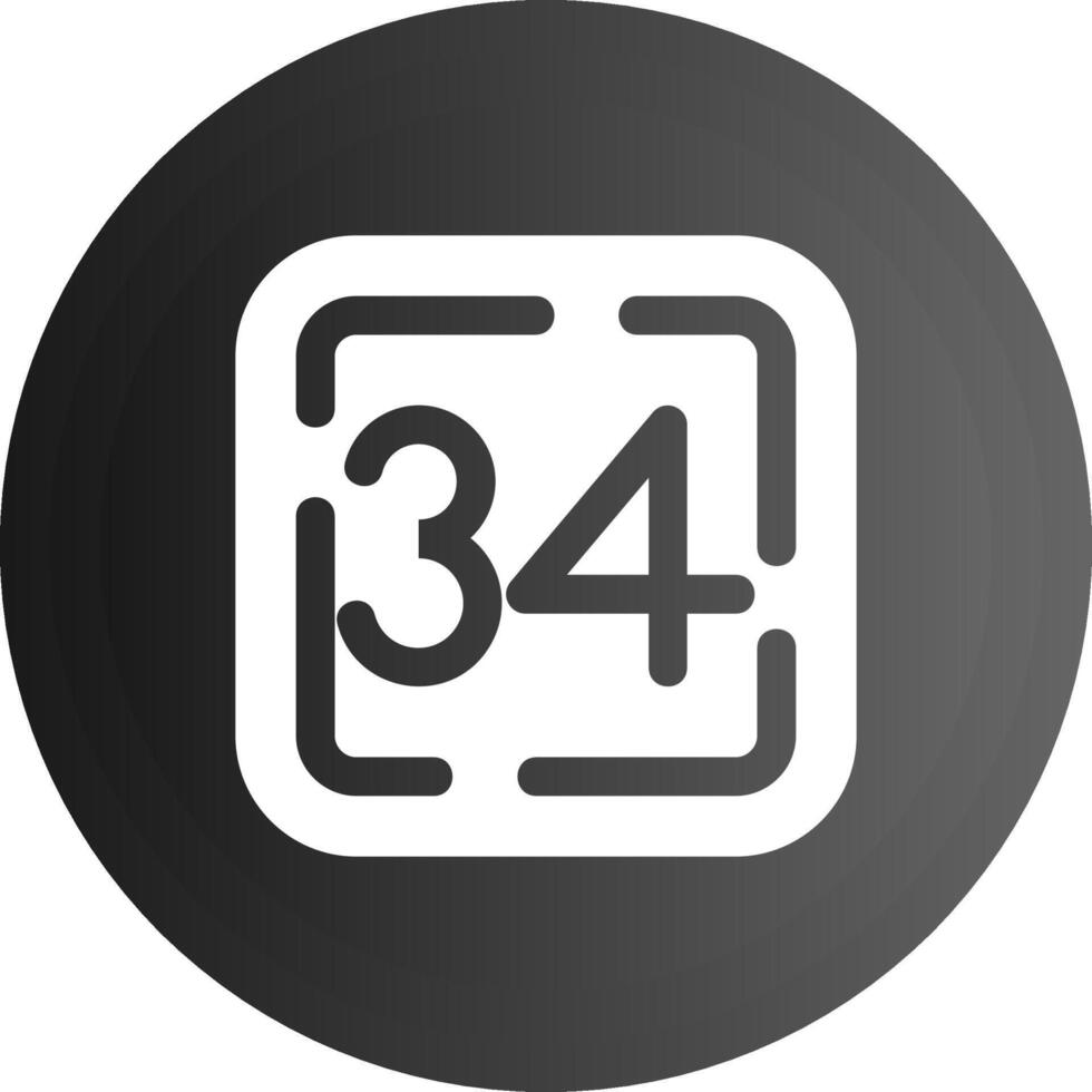 Thirty Four Solid black Icon vector