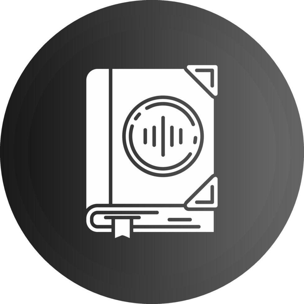 audio libro sólido negro icono vector