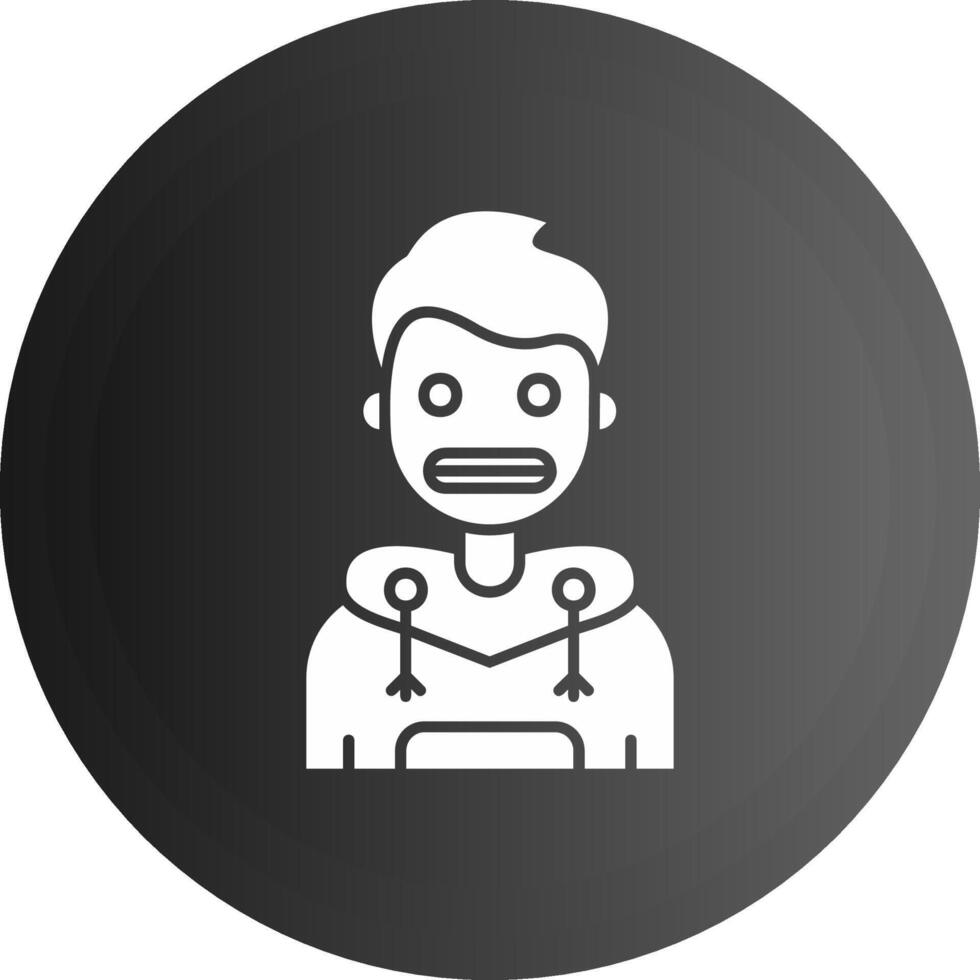 Shocked Solid black Icon vector