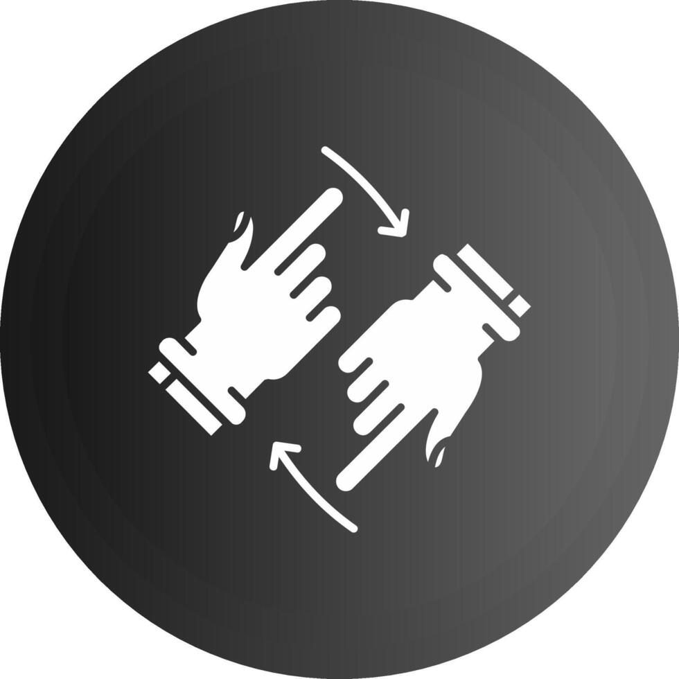 Rotate Two Hands Solid black Icon vector