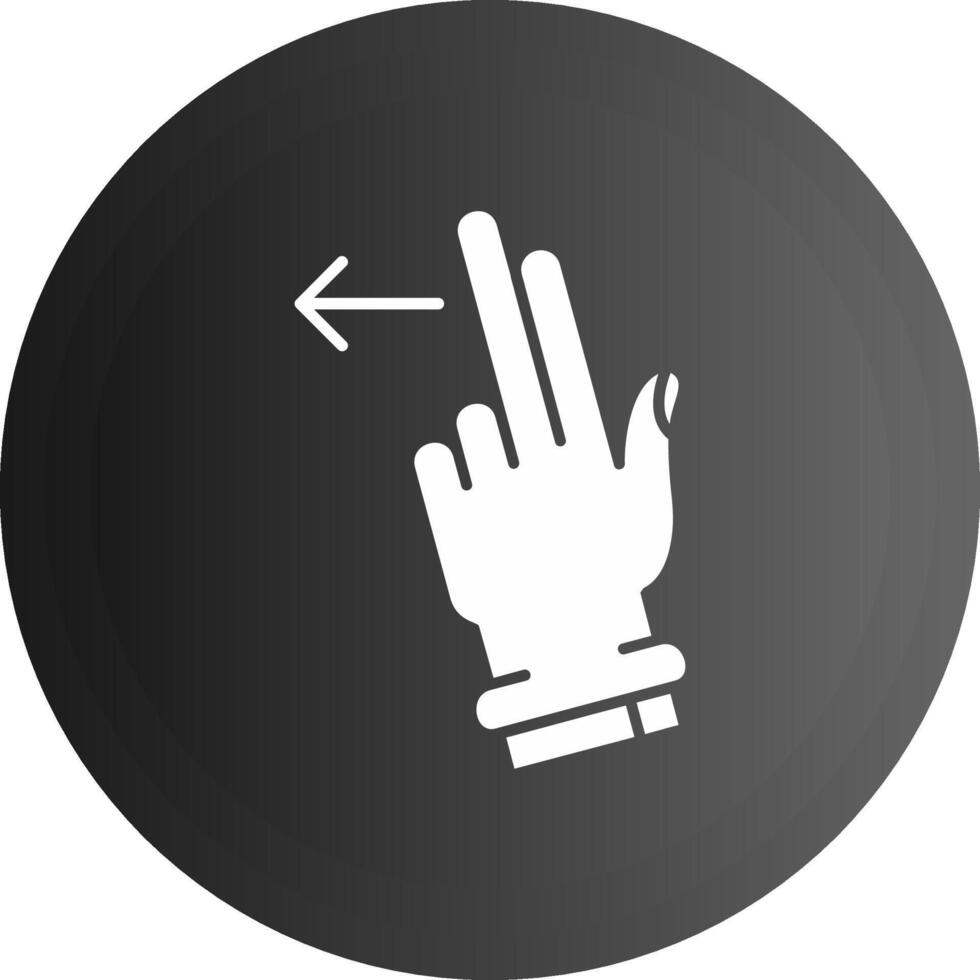 Two Fingers Left Solid black Icon vector