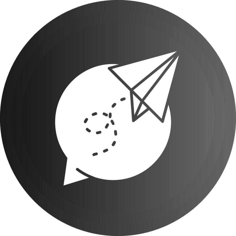 Paper plane Solid black Icon vector