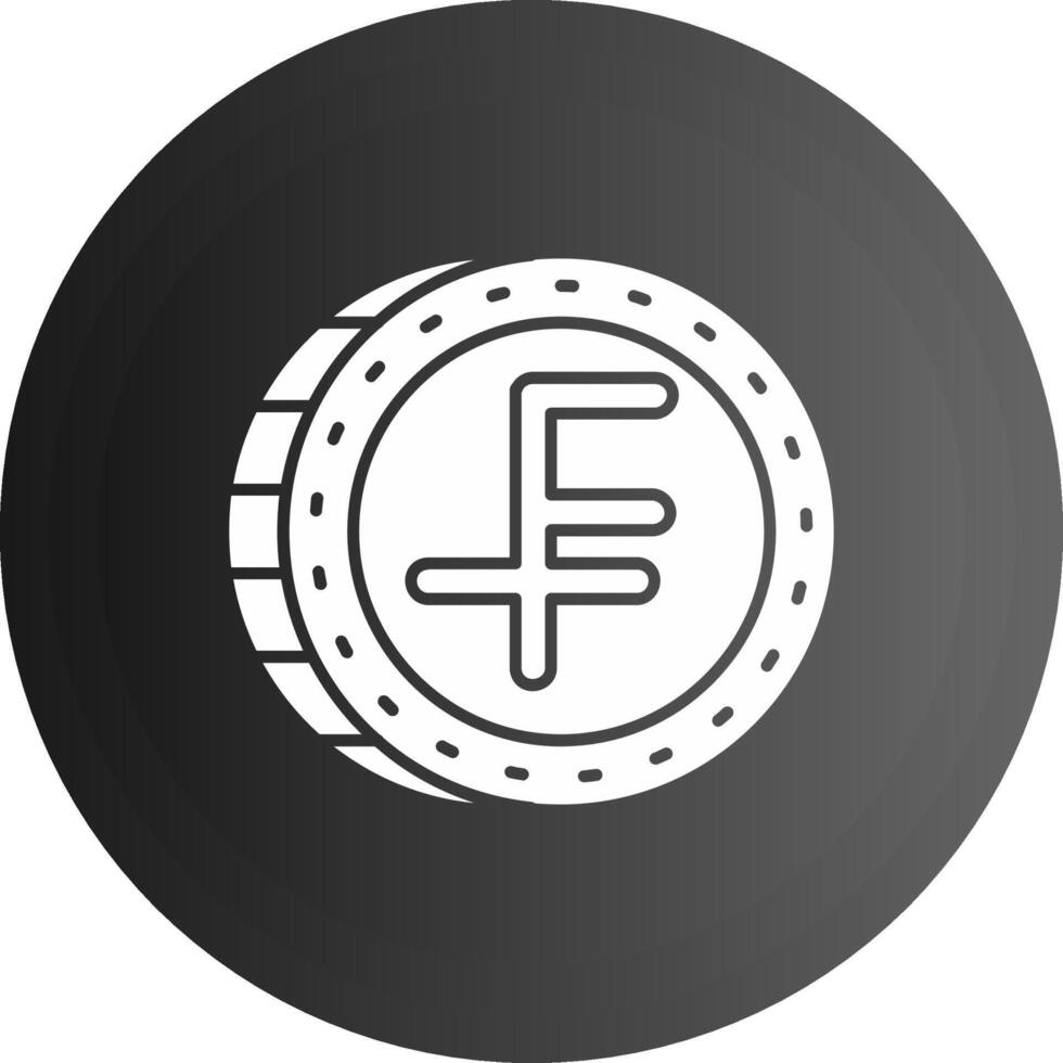 suizo franco sólido negro icono vector