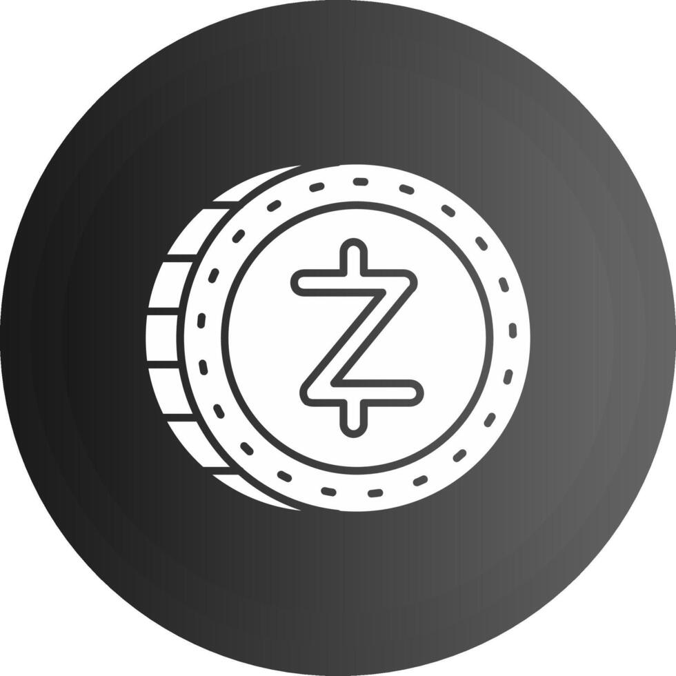 zcash sólido negro icono vector