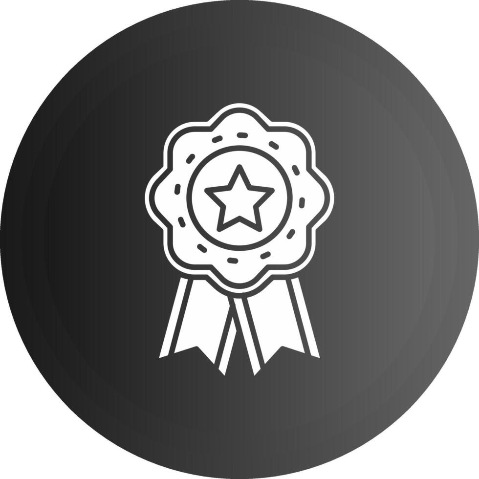 medalla sólido negro icono vector