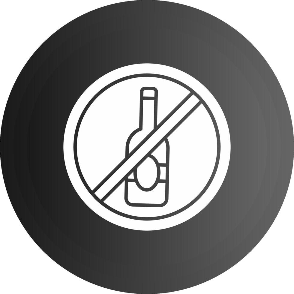 No alcohol sólido negro icono vector