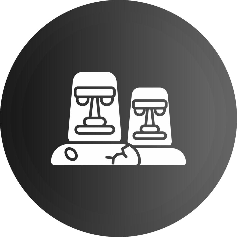 moai sólido negro icono vector