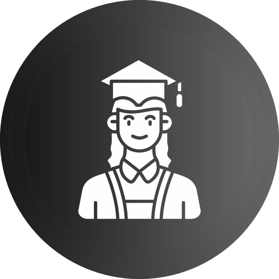 estudiante sólido negro icono vector