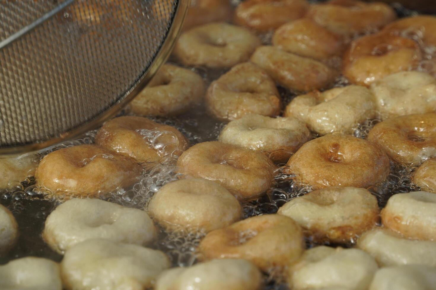Traditional Turkish fried sweet pastry street food photo