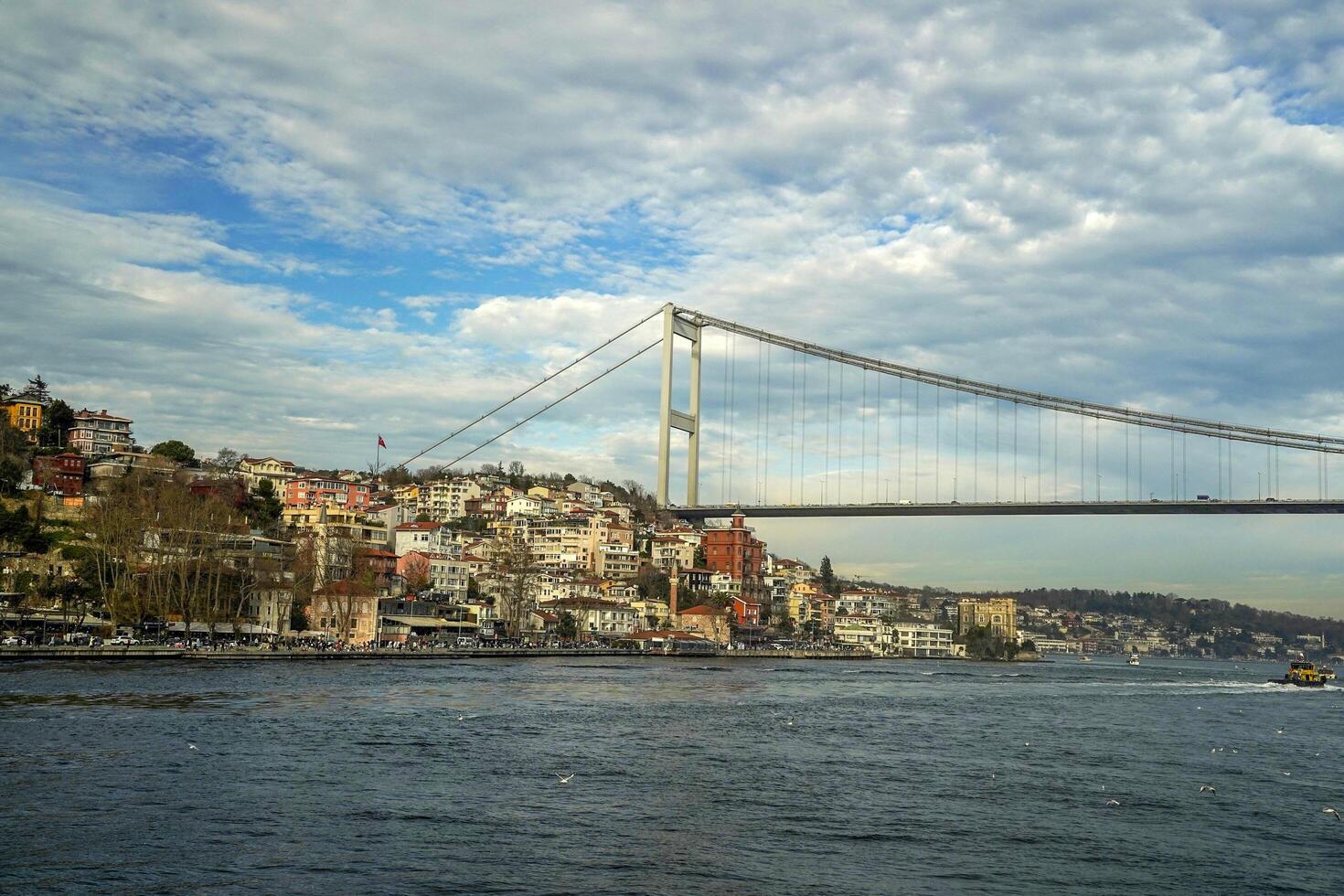 Fatih Sultan Mehmet bridge view from Istanbul Bosphorus cruise photo