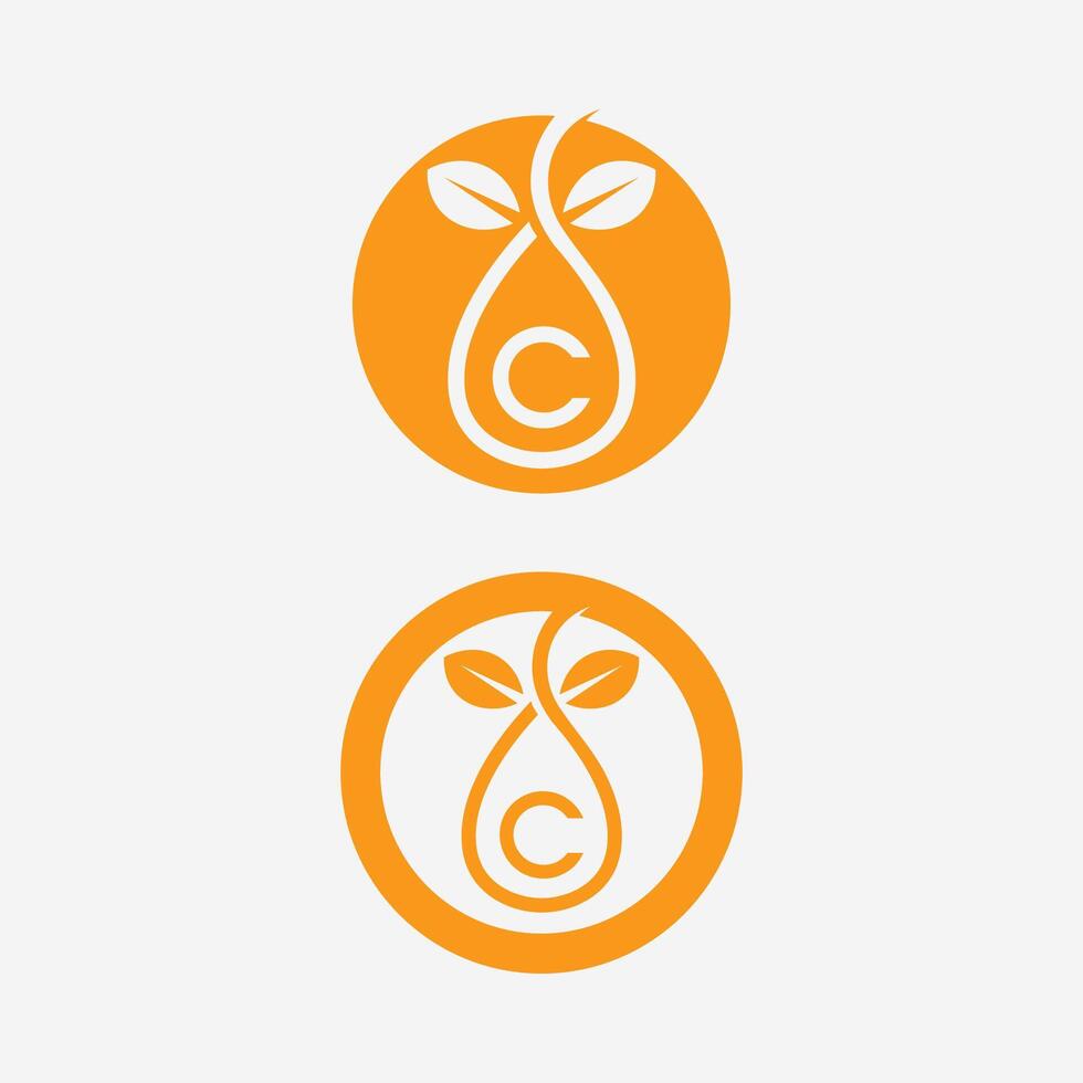 vitamin c logo vector design vector icon health nutrition
