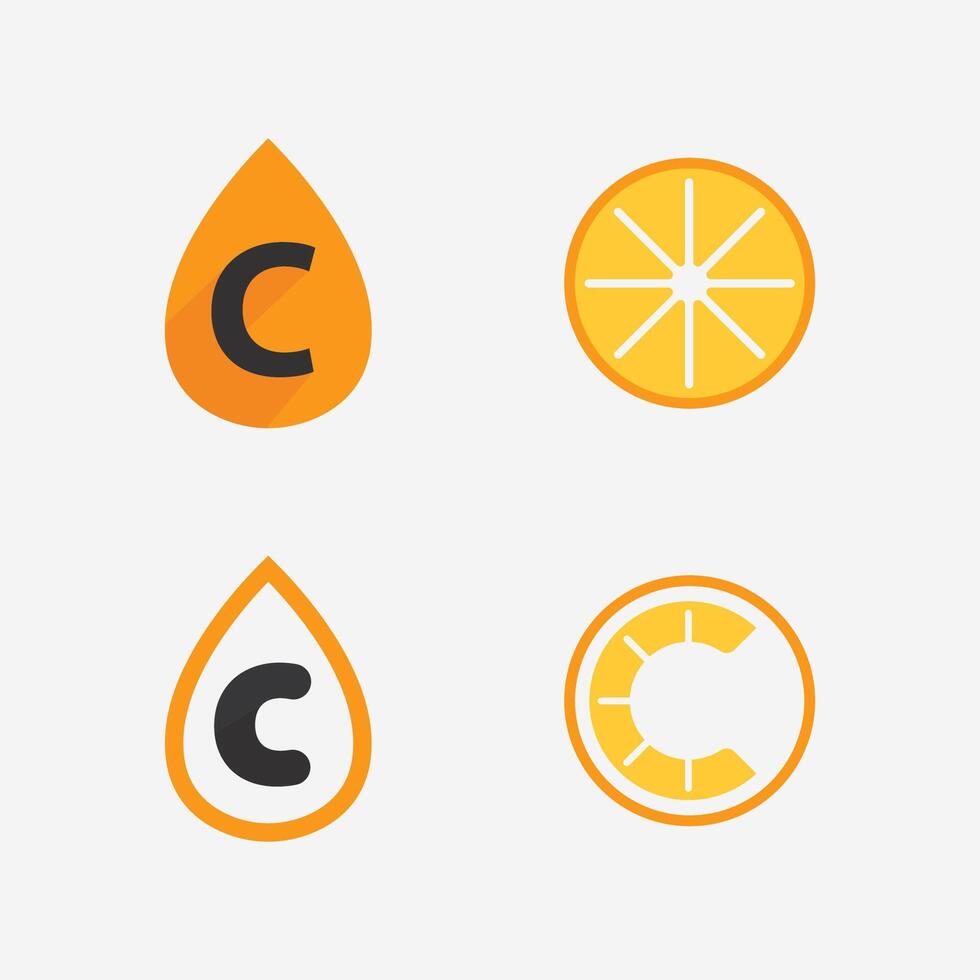 vitamin c logo vector design vector icon health nutrition