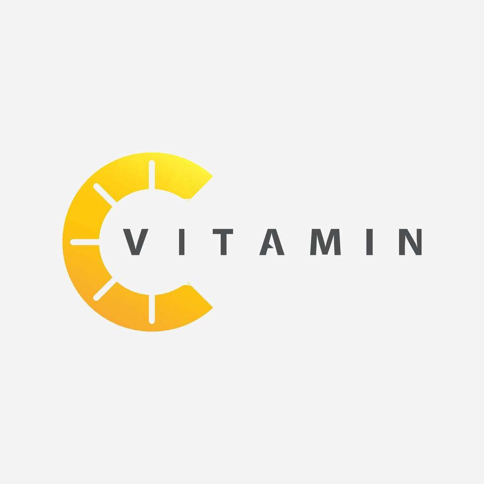 vitamin c logo vector design vector icon health nutrition