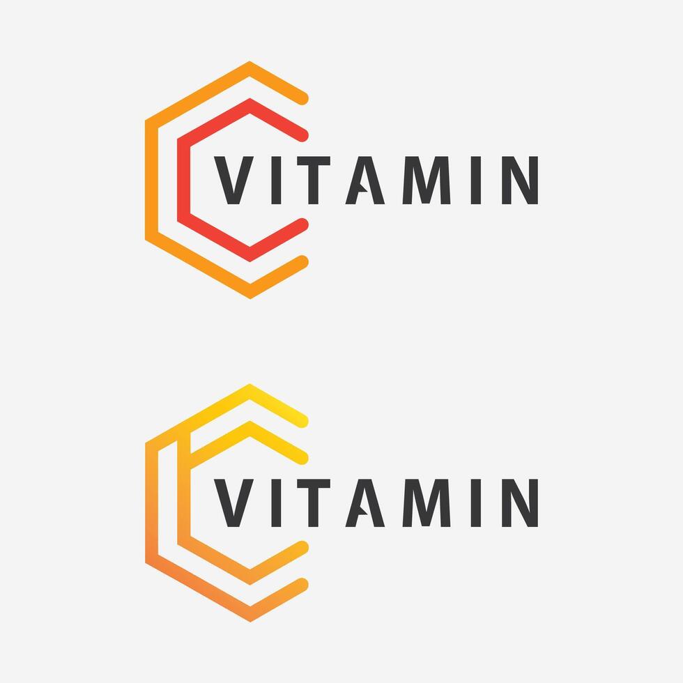 vitamina c logo vector diseño vector icono salud nutrición