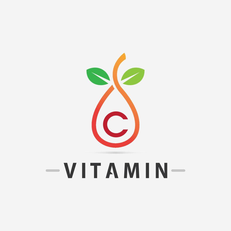 vitamin c logo vector design vector icon health nutrition