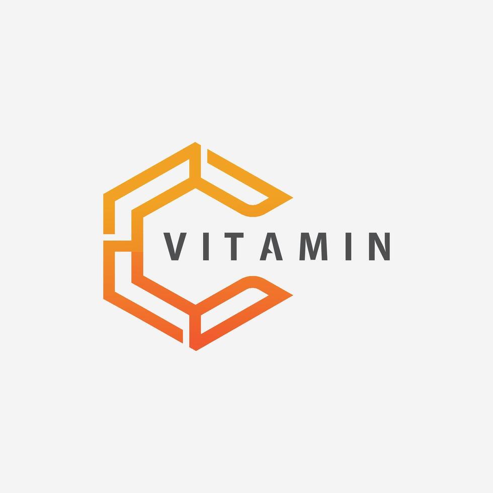 vitamin c logo vector design vector icon health nutrition