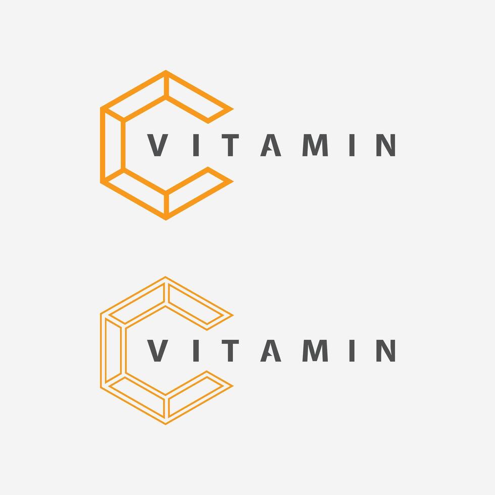 vitamina c logo vector diseño vector icono salud nutrición