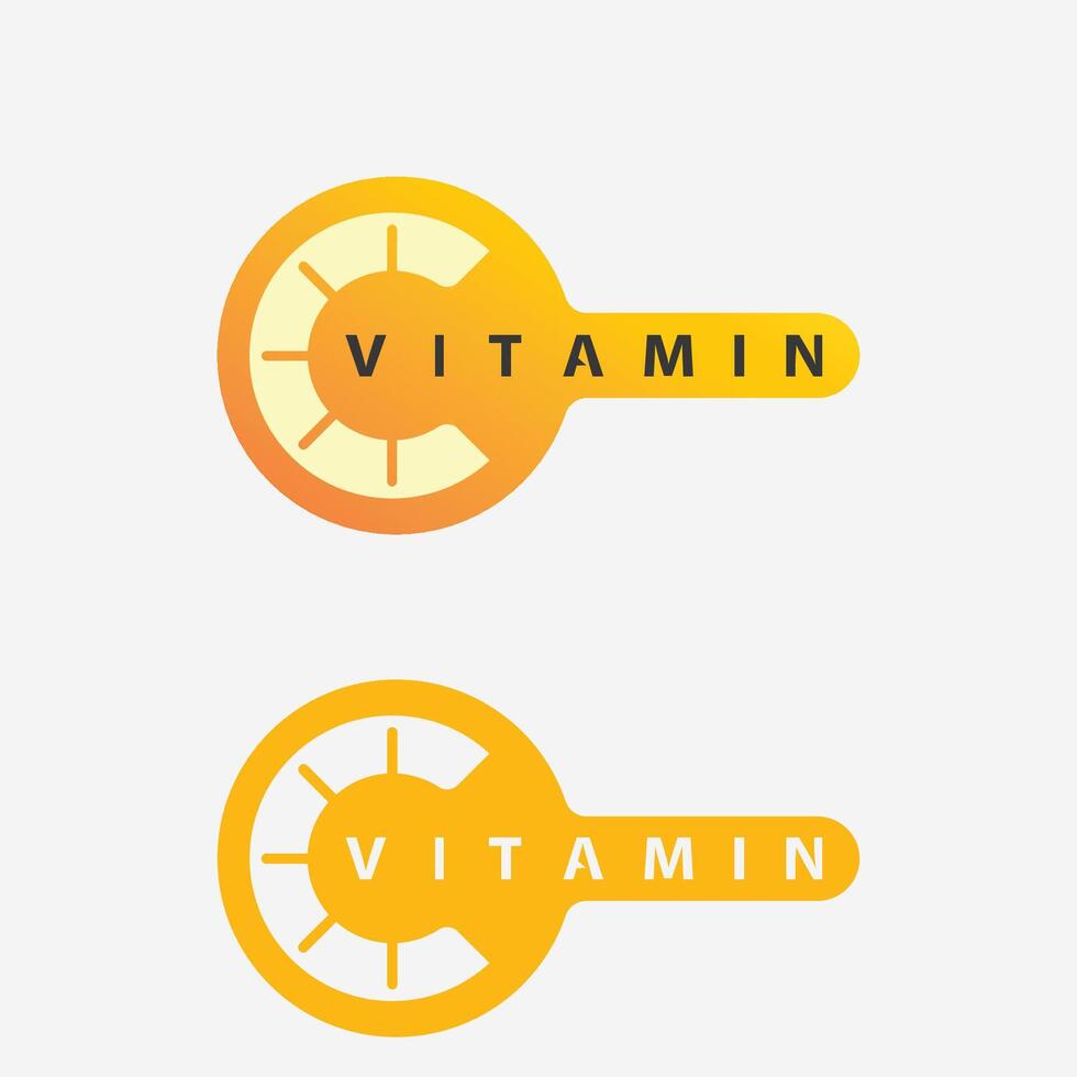 vitamin c logo vector design vector icon health nutrition