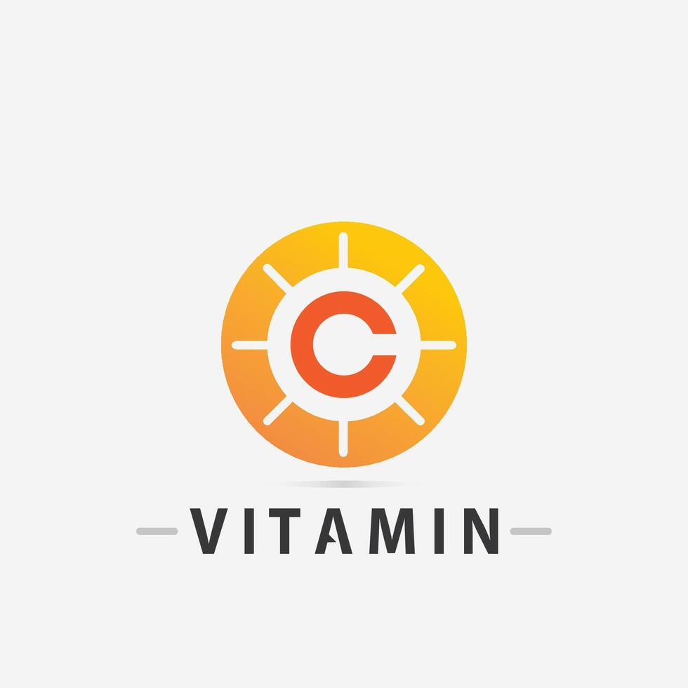 vitamina c logo vector diseño vector icono salud nutrición