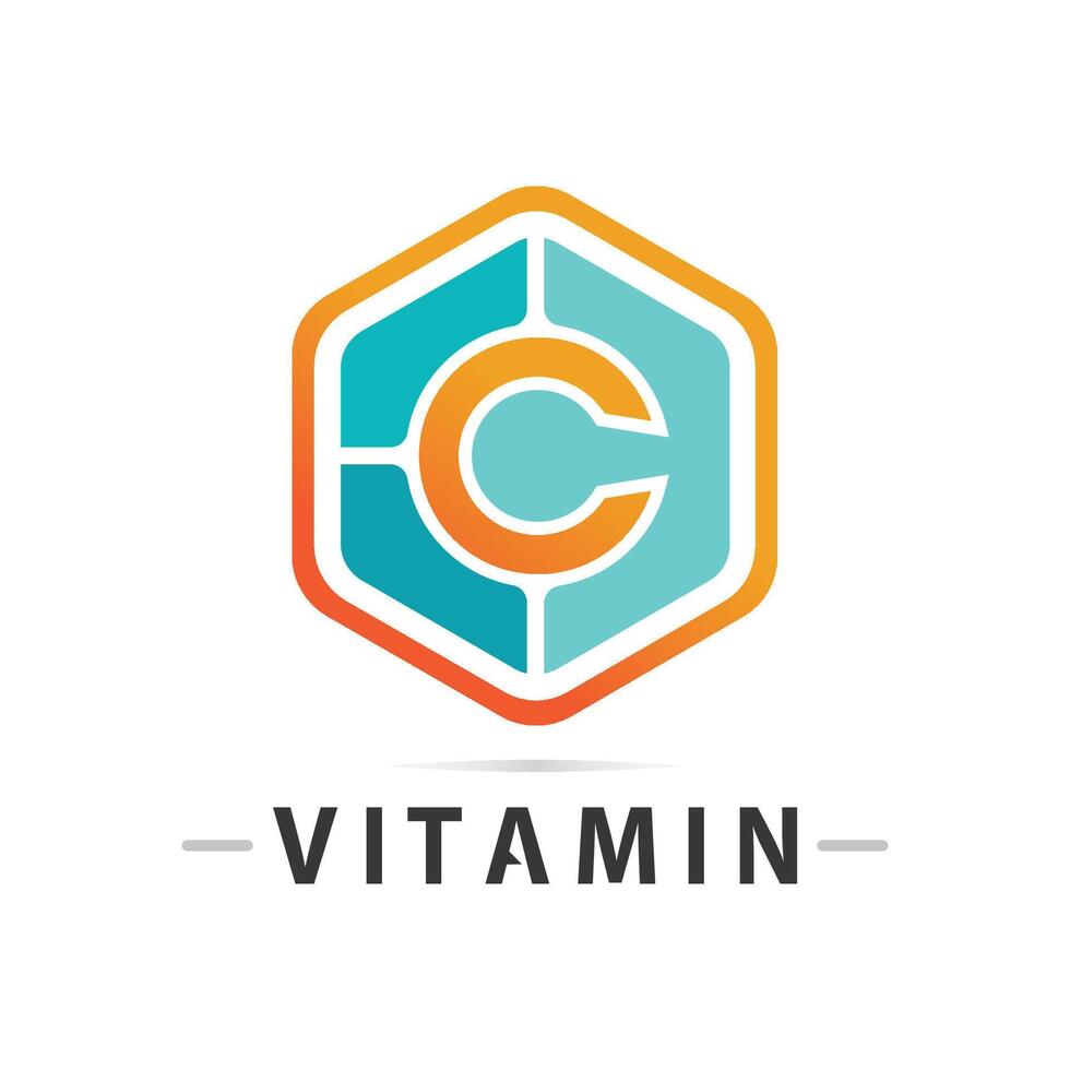 vitamin c logo vector design vector icon health nutrition