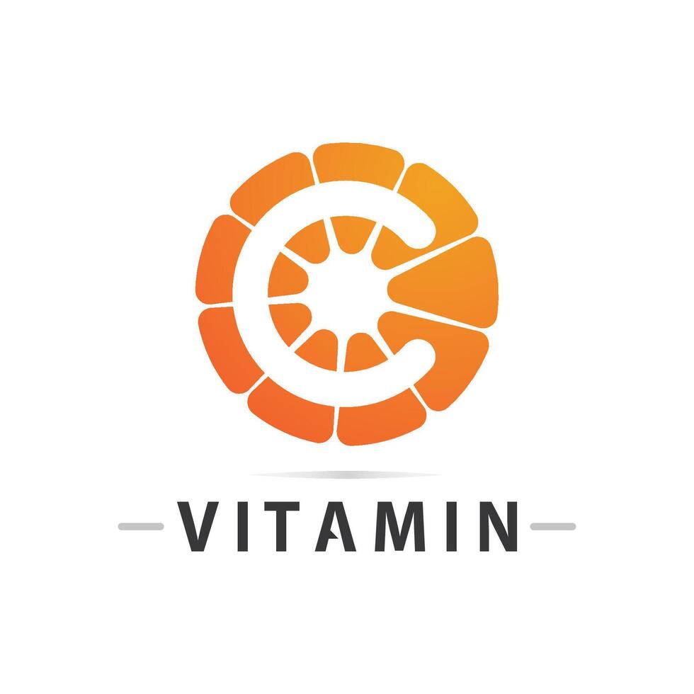 vitamina c logo vector diseño vector icono salud nutrición