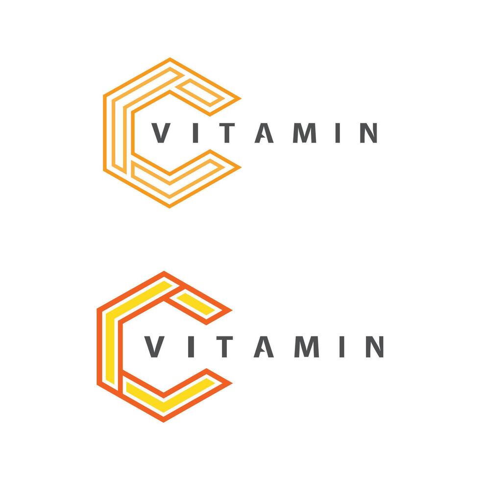 vitamina c logo vector diseño vector icono salud nutrición