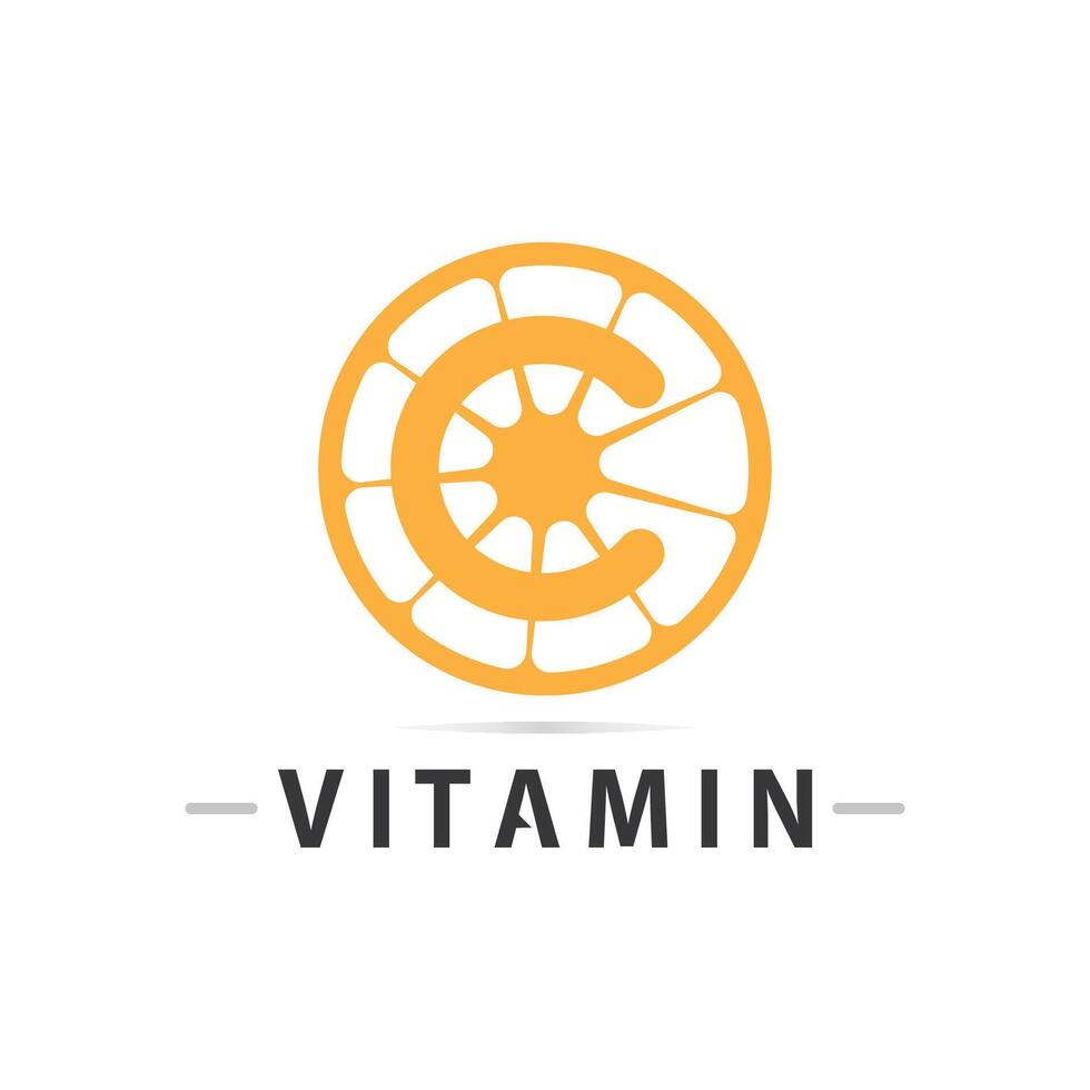 vitamina c logo vector diseño vector icono salud nutrición