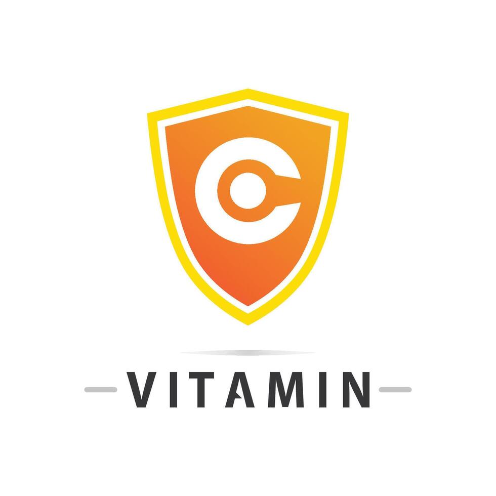 vitamina c logo vector diseño vector icono salud nutrición