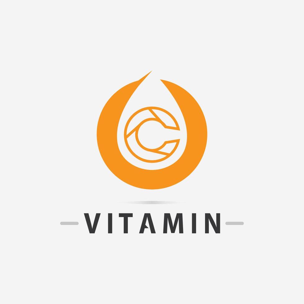 vitamina c logo vector diseño vector icono salud nutrición