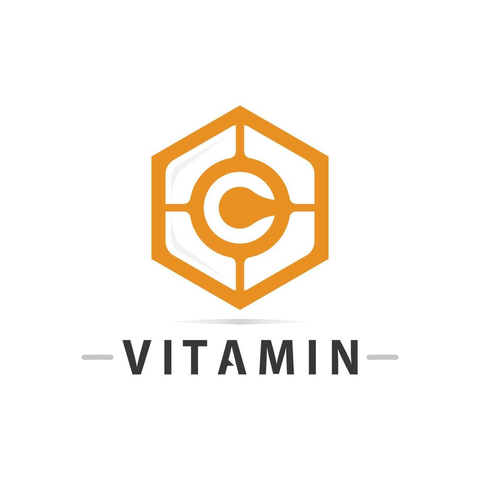 vitamina c logo vector diseño vector icono salud nutrición