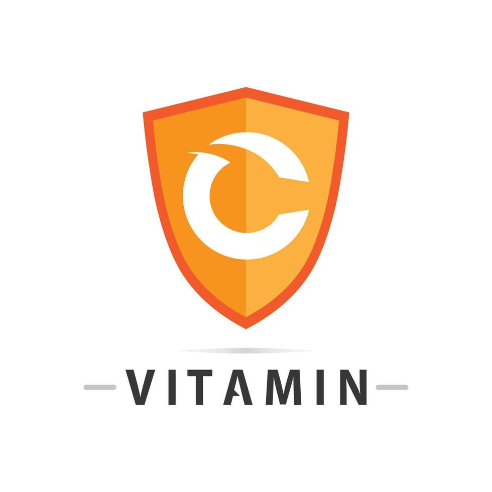 vitamin c logo vector design vector icon health nutrition