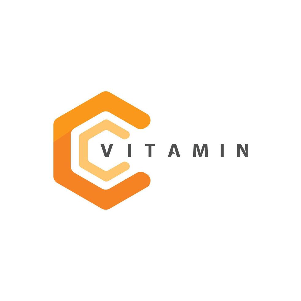 vitamina c logo vector diseño vector icono salud nutrición