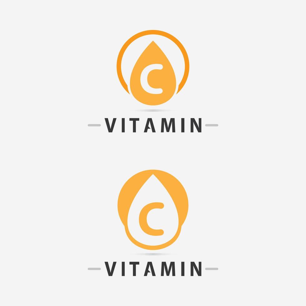 vitamina c logo vector diseño vector icono salud nutrición