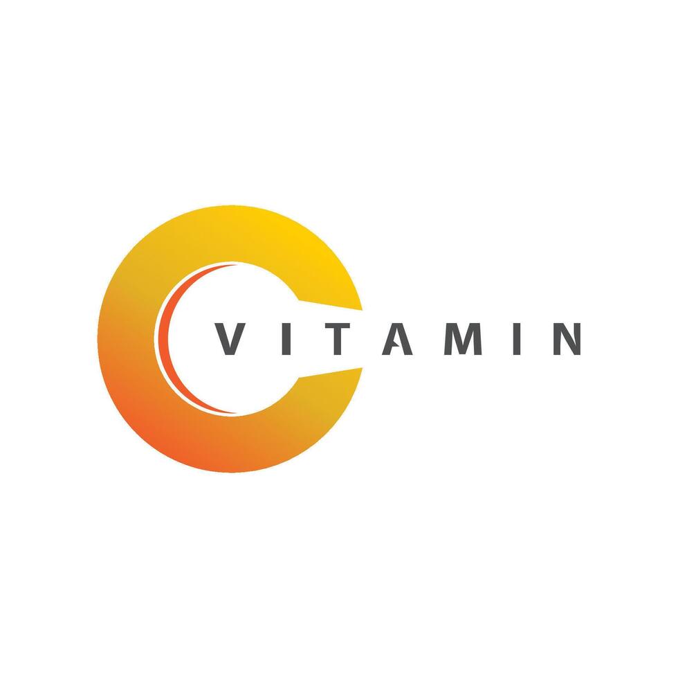 vitamina c logo vector diseño vector icono salud nutrición