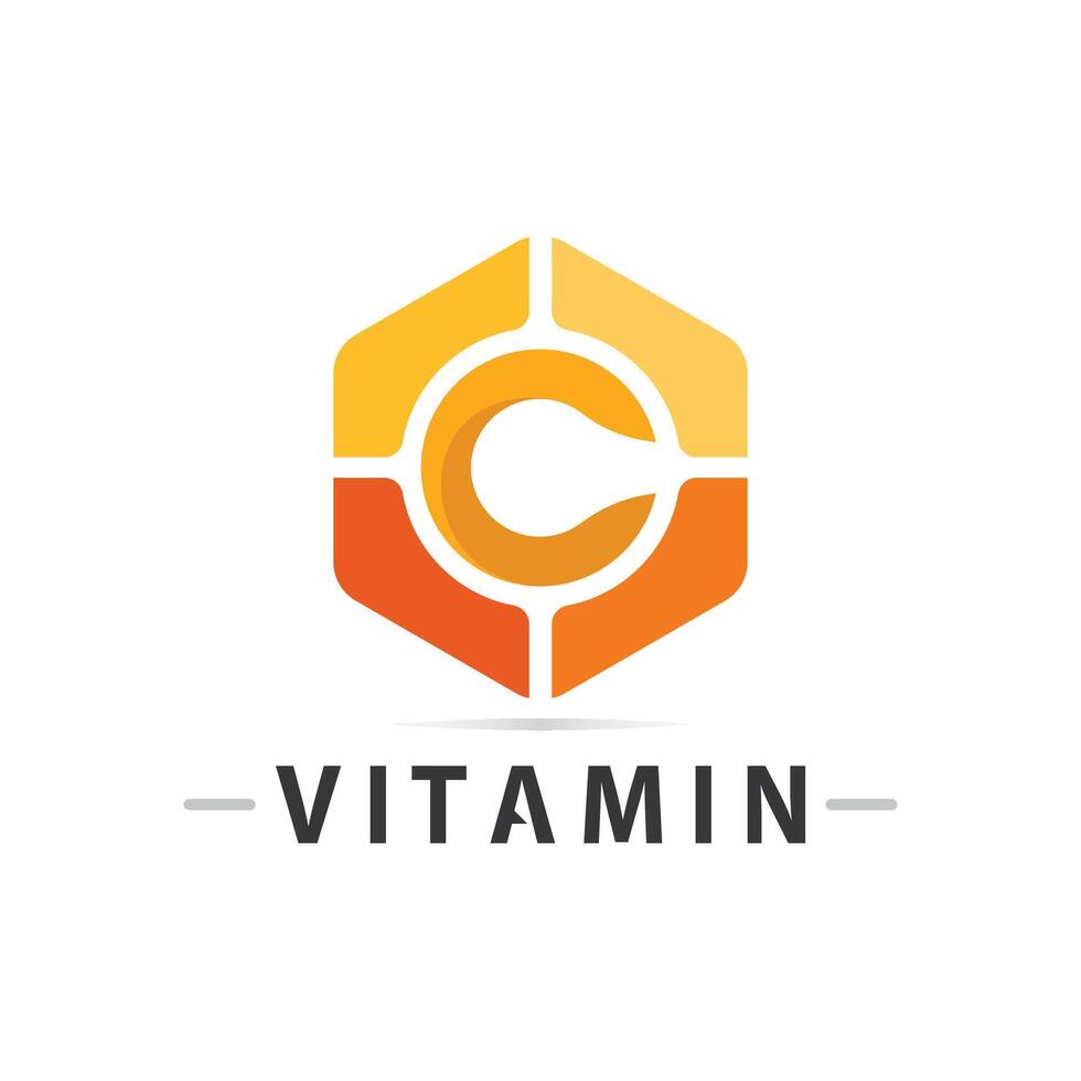 vitamina c logo vector diseño vector icono salud nutrición