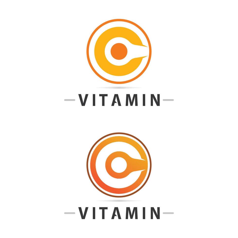 vitamina c logo vector diseño vector icono salud nutrición