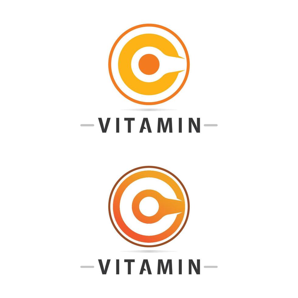 vitamin c logo vector design vector icon health nutrition