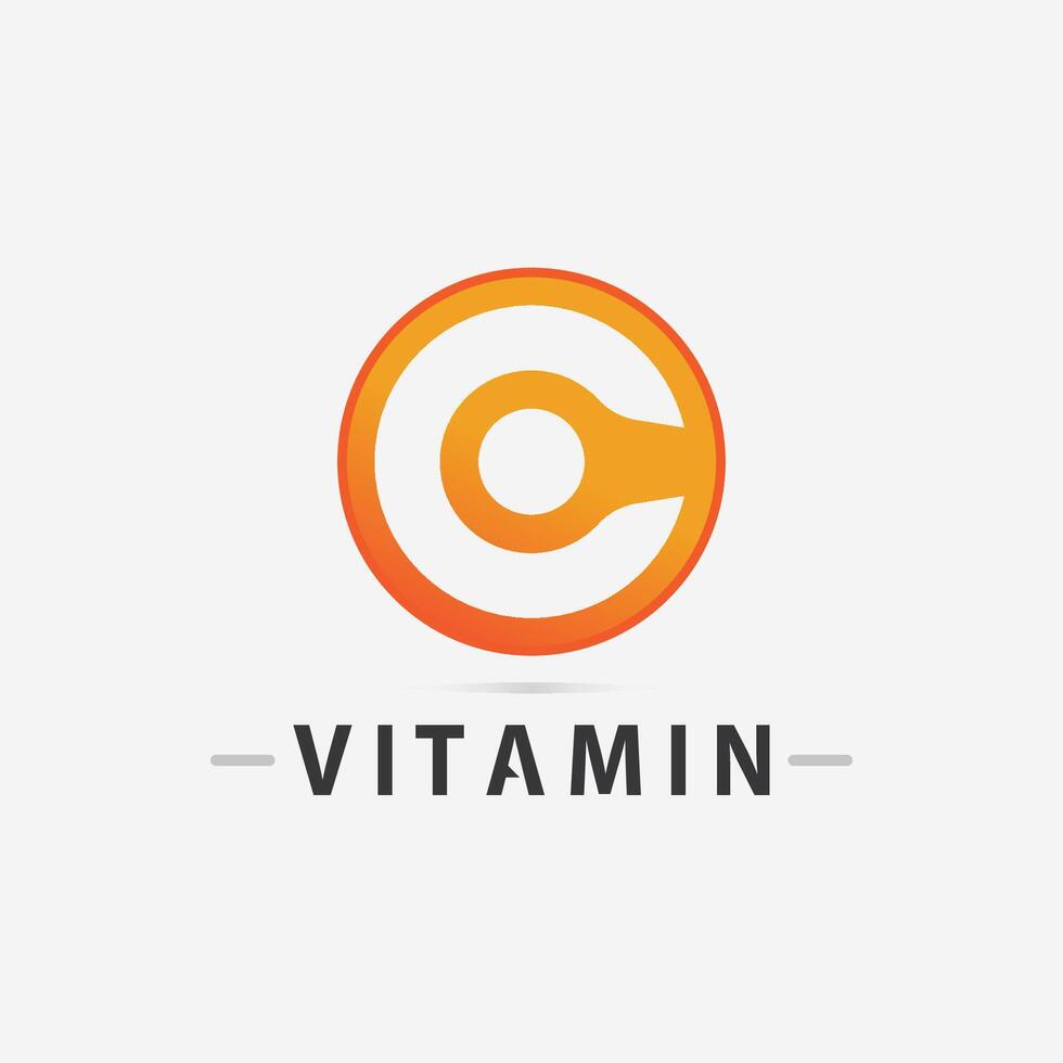 vitamina c logo vector diseño vector icono salud nutrición